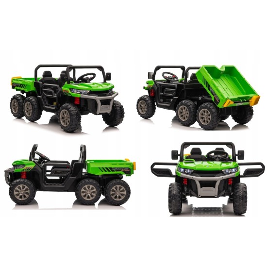 Kahekohaline laste elektriauto Farmer Truck, roheline 4x4 300 W