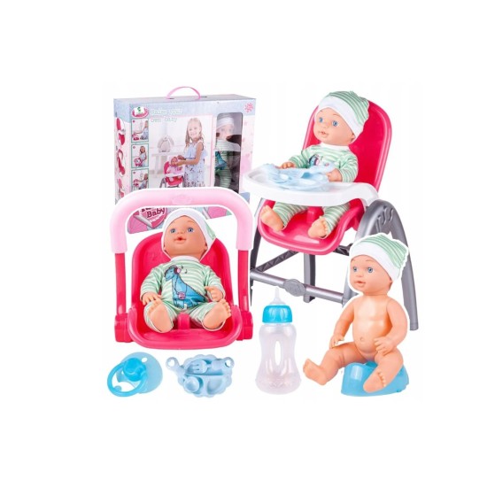 Nukk poti, söögitooli ja muude tarvikutega