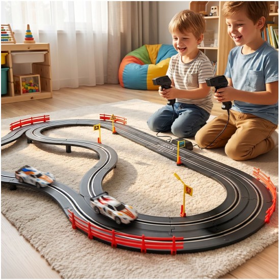 Mänguautode rada Top Turbo, 300 cm, 2 LED-autot, 2 pulti