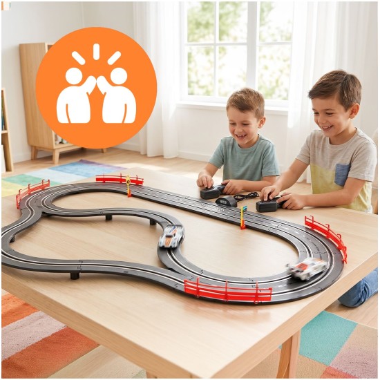 Mänguautode rada Top Turbo, 300 cm, 2 LED-autot, 2 pulti