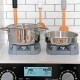 Mitmeotstarbeline moodne puidust mänguköök Amelia koos pesumasina ja ahjuga, roosa
