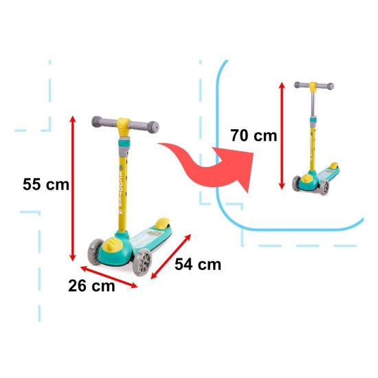 Kolmerattaline roller LED DINOSAUR