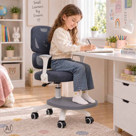 Laste laua tool, ergonoomiline, pöörlev, kõrguse reguleerimise võimalusega, Hall