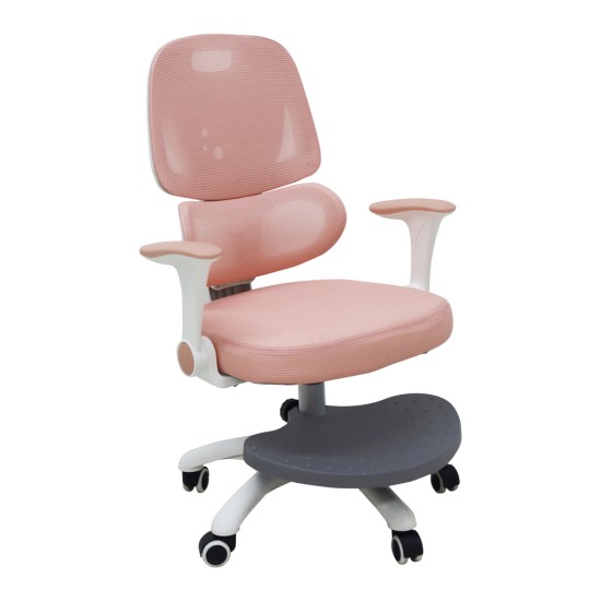 Laste laua tool, ergonoomiline, pöörlev, kõrguse reguleerimise võimalusega, roosa