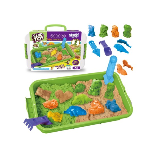 WOOPIE kineetiline liiv 1,5 kg XXL ZOO Safari komplekt vormidega