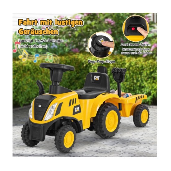 Haagisega lastetraktor "CAT" caterpillar 