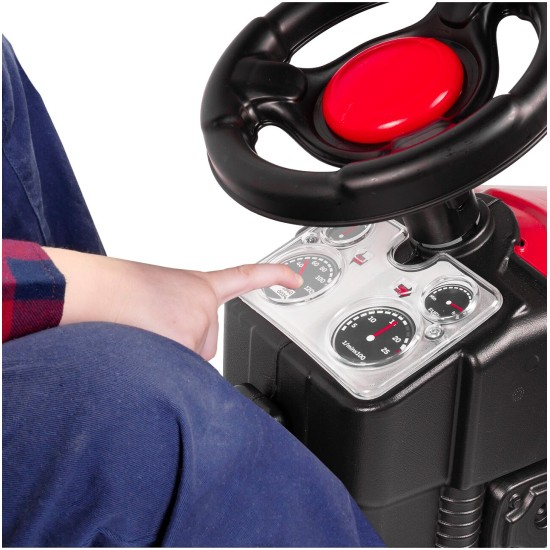 Pedaaliga töötav lastetraktor haagisega XXL, punane