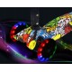 Kolmerattaline tõukeratas LED ratastega Graffiti White