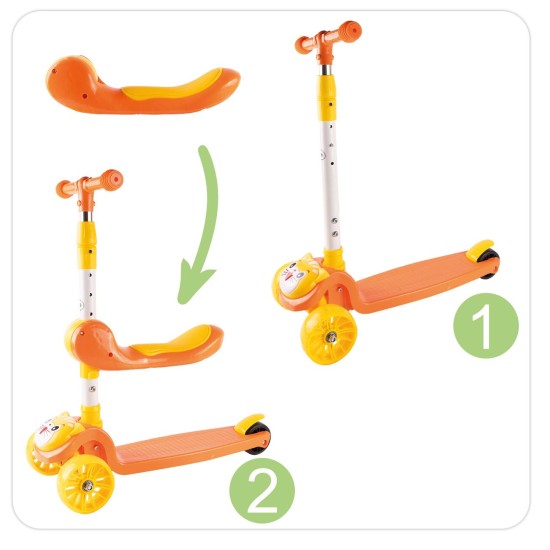 Kolmerattaline istmega roller, Cat 2in1