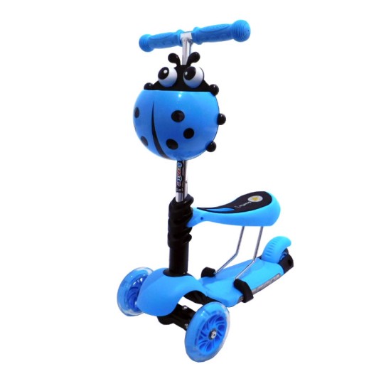 Kolmerattaline roller istmega 3in1 lepatriinu sinine
