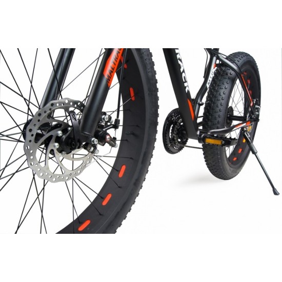 Dviratis MalTrack FATBIKE 26" SHIMANO (plieninis, juoda)