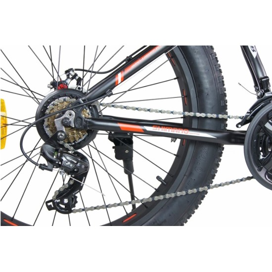 Dviratis MalTrack FATBIKE 26" SHIMANO (plieninis, juoda)