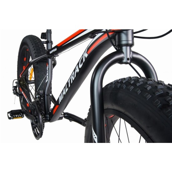 Dviratis MalTrack FATBIKE 26" SHIMANO (plieninis, juoda)