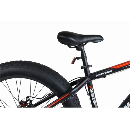 Dviratis MalTrack FATBIKE 26" SHIMANO (plieninis, juoda)
