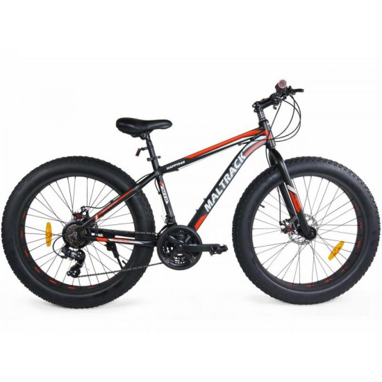 Dviratis MalTrack FATBIKE 26" SHIMANO (plieninis, juoda)