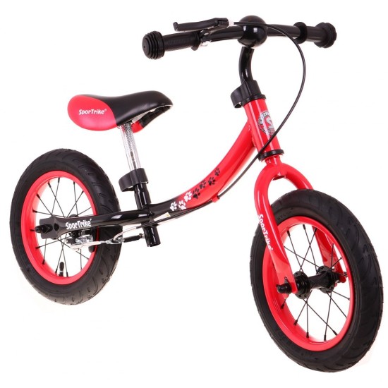 Tasakaaluratas punane pidurite ja täispuhutavate ratastega Sport Trike