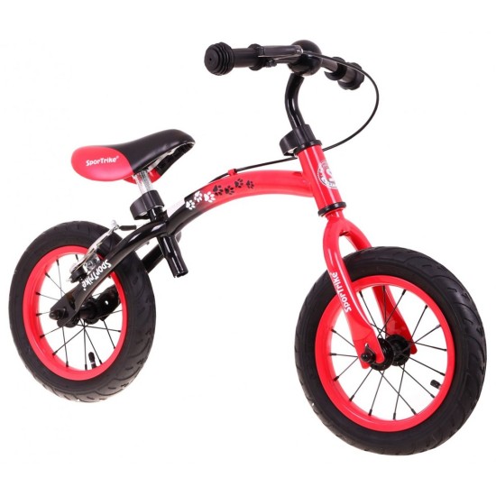 Tasakaaluratas punane pidurite ja täispuhutavate ratastega Sport Trike