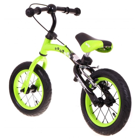Tasakaaluratas roheline pidurite ja täispuhutavate ratastega Sport Trike