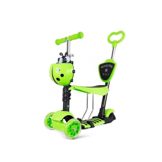 Kolmerattaline roller istmega 5in1 lepatriinuroheline