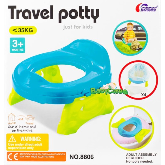 Sulankstomas naktipuodis "Travel Potty" mėlynas