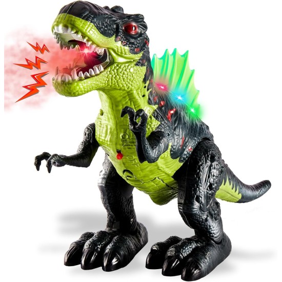 Interaktiivne dinosaurus helendab, möirgab, kõnnib, hingab auru