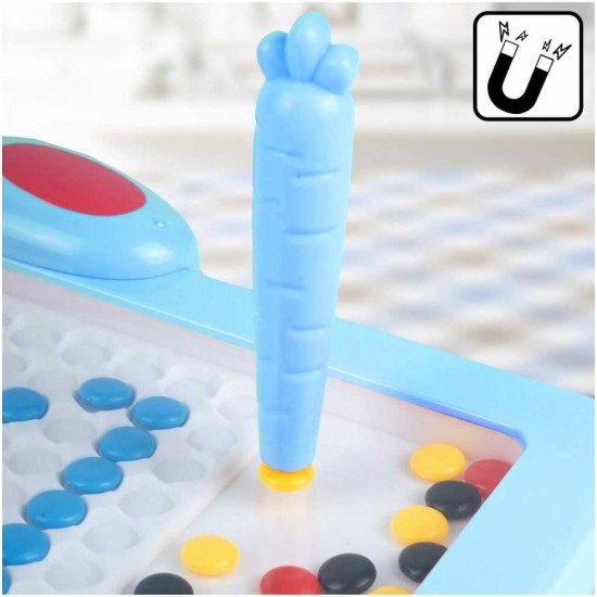 Montessori laste magnettahvel "Magpad", Rabbit Blue, 30 cm.