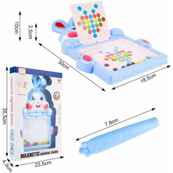 Montessori laste magnettahvel "Magpad", Rabbit Blue, 30 cm.