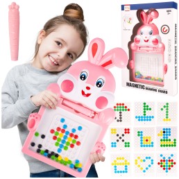 Montessori laste magnettahvel "Magpad", Rabbit Pink, 30 cm.