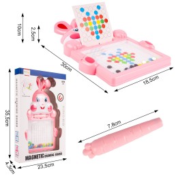 Montessori laste magnettahvel "Magpad", Rabbit Pink, 30 cm.