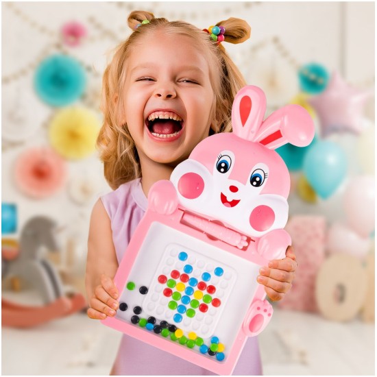 Montessori laste magnettahvel "Magpad", Rabbit Pink, 30 cm.