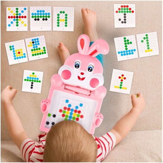 Montessori laste magnettahvel "Magpad", Rabbit Pink, 30 cm.