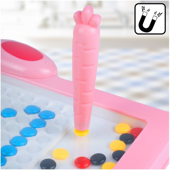 Montessori laste magnettahvel "Magpad", Rabbit Pink, 30 cm.