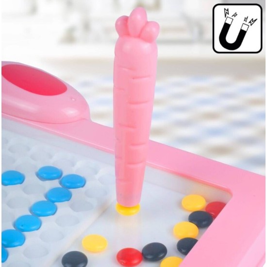 Montessori laste magnettahvel "Magpad", Rabbit Pink, 46.5 cm.