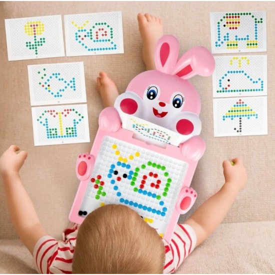 Montessori laste magnettahvel "Magpad", Rabbit Pink, 46.5 cm.