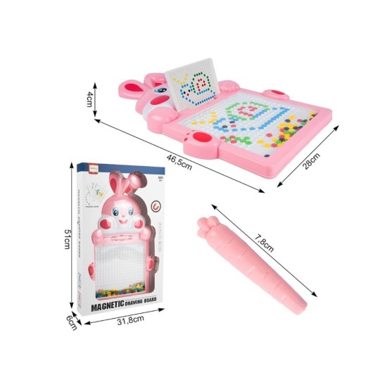 Montessori laste magnettahvel "Magpad", Rabbit Pink, 46.5 cm.