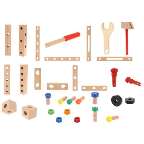 Laste puidust konstruktorikomplekt Tool, 3in1