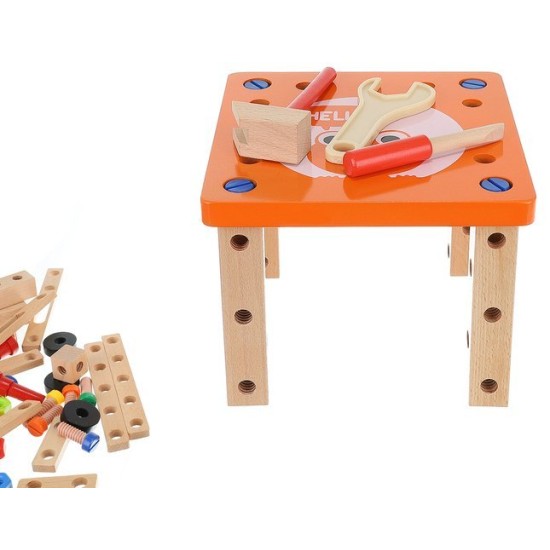 Laste puidust konstruktorikomplekt Tool, 3in1