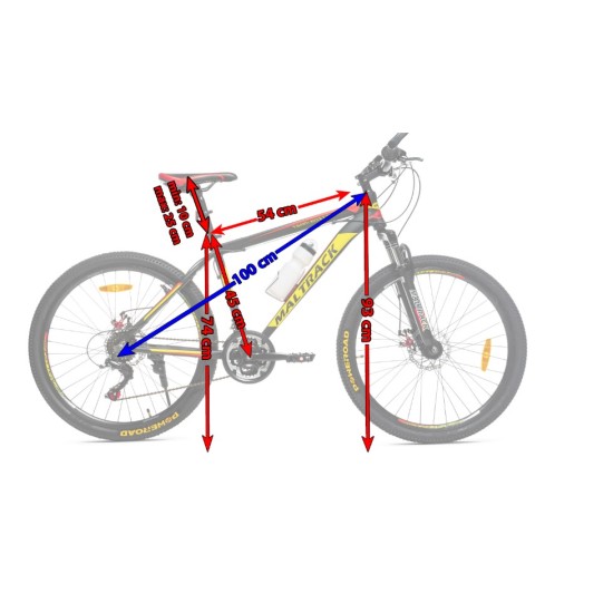 Dviratis MTB MalTrack TEAM ALLOY RED 26" SHIMANO (aliuminis)