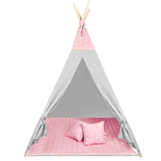 Mängi telk tipi WIGWAM pehme mati ja 3 padjaga Rose
