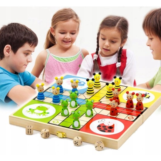 Medinis šeimyninis stalo žaidimas "Ludo"
