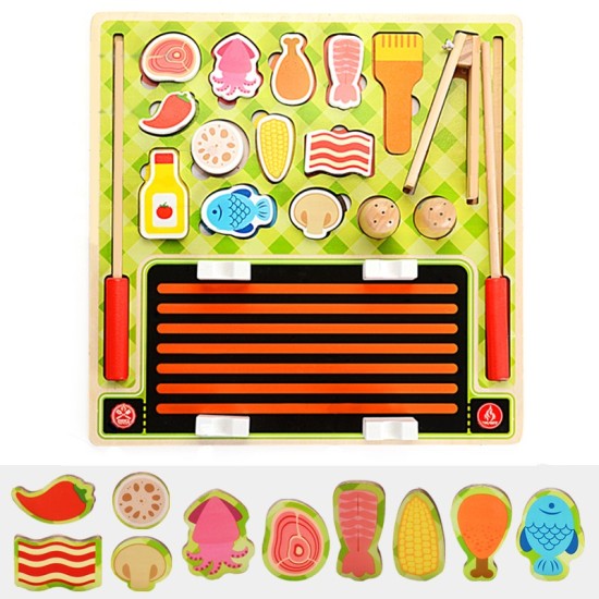 Puidust minigrill Happy tarvikutega