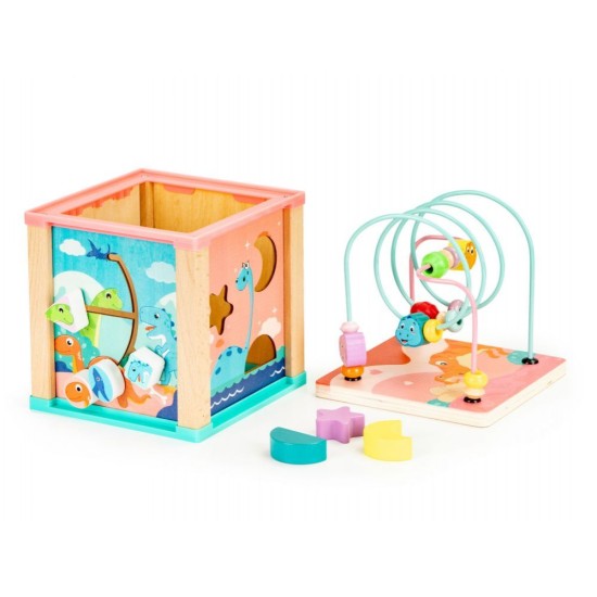Puidust tegevuskuubik EcoToys Dino