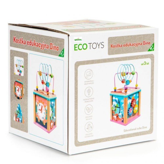 Puidust tegevuskuubik EcoToys Dino