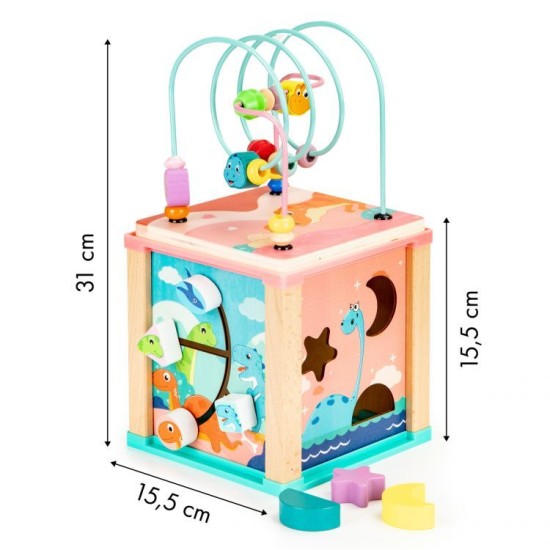 Puidust tegevuskuubik EcoToys Dino