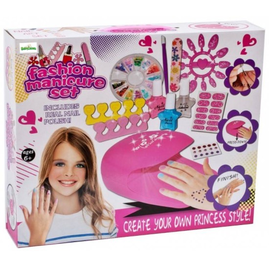 Laste küünte kaunistamise komplekt koos küünekuivatiga "Princess"