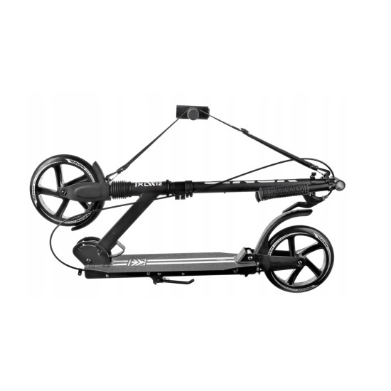 Alumiiniumist tõukeratas RAVEN STRAIGHT BLACK PRO suure 20 cm. rattad käsipidur ja esivedrustus