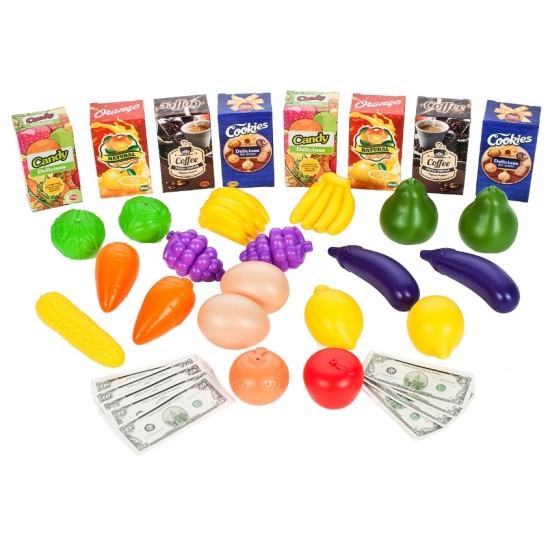Mänguasjade ostukäru ostudega "Supermarket" 3in1 roos