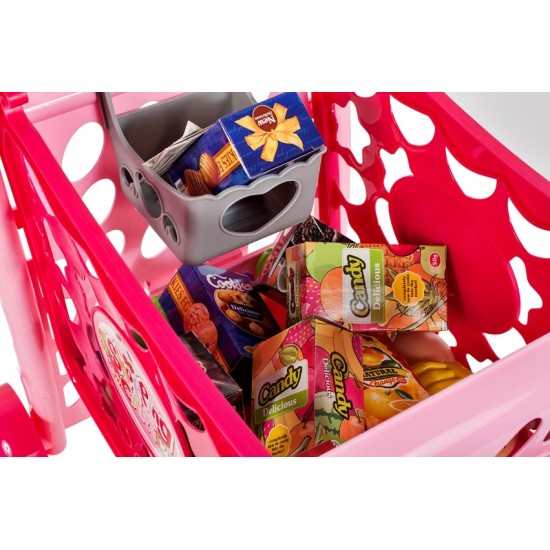 Mänguasjade ostukäru ostudega "Supermarket" 3in1 roos