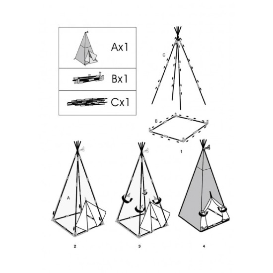 Mängutelk, tipi WIGWAM roosa