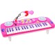 Pianinas sintezatorius su mikrofonu ir 37 klavišais - rožinis
